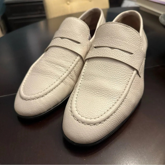 Bruno Magli Lastra Leather Slip-on Loafers Off White Size 8 Italian - Picture 7 of 12